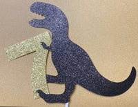 T-Rex dinosaur with age cake topper